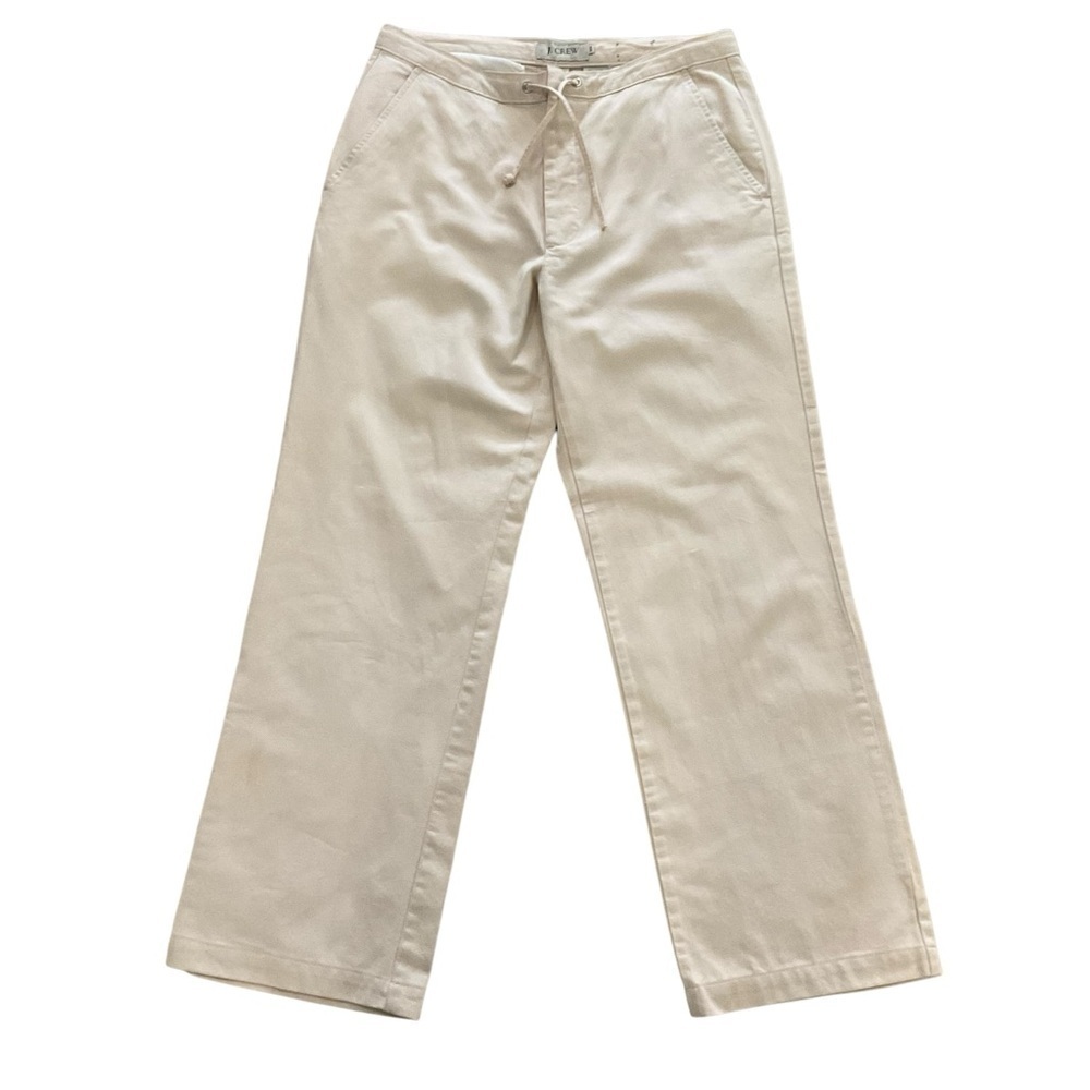 J. CREW 100% Cotton Wide‎ Leg Drawstring Waist Pant - Size 34